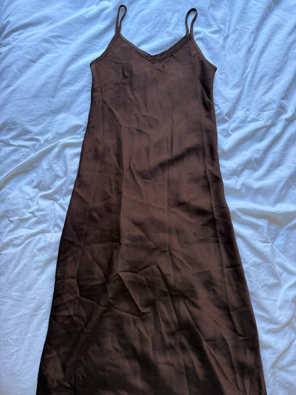 midi satin slip dress